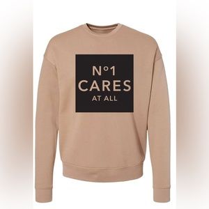🛑 SALE 🛑 No 1 Cares-Crewneck Sweatshirt ~Beige/Black